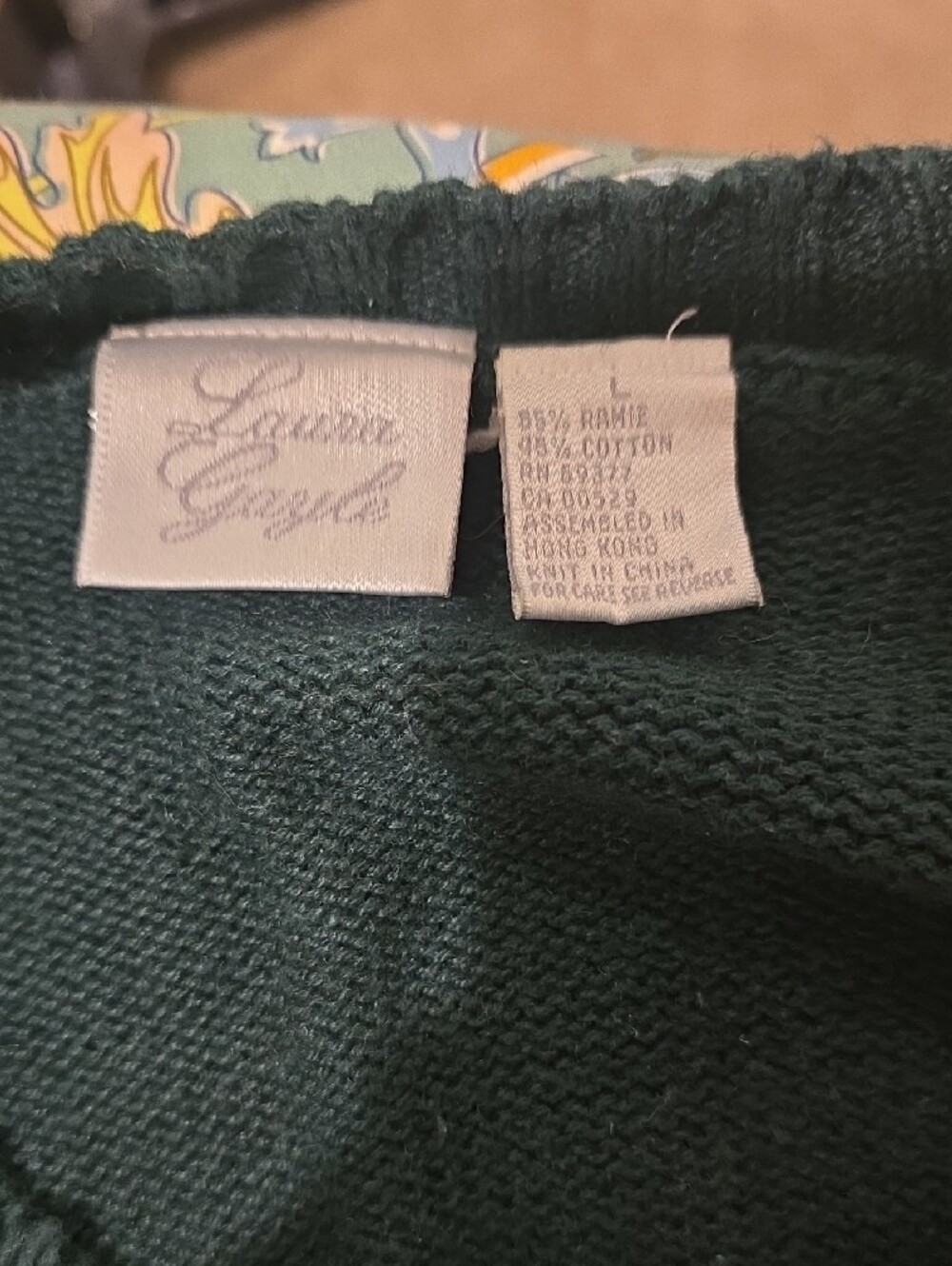 Laura Gayle Fall Green Multi Botanical Patchwork Cardigan - Picture 2 of 2
